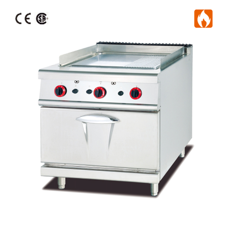 Plancha a gas con horno a gas (ranurada 1/3)