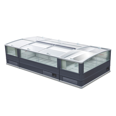Congelador enchufable de la isla del supermercado del congelador de la isla de la puerta de cristal 300L/450L/575L/≤-18℃