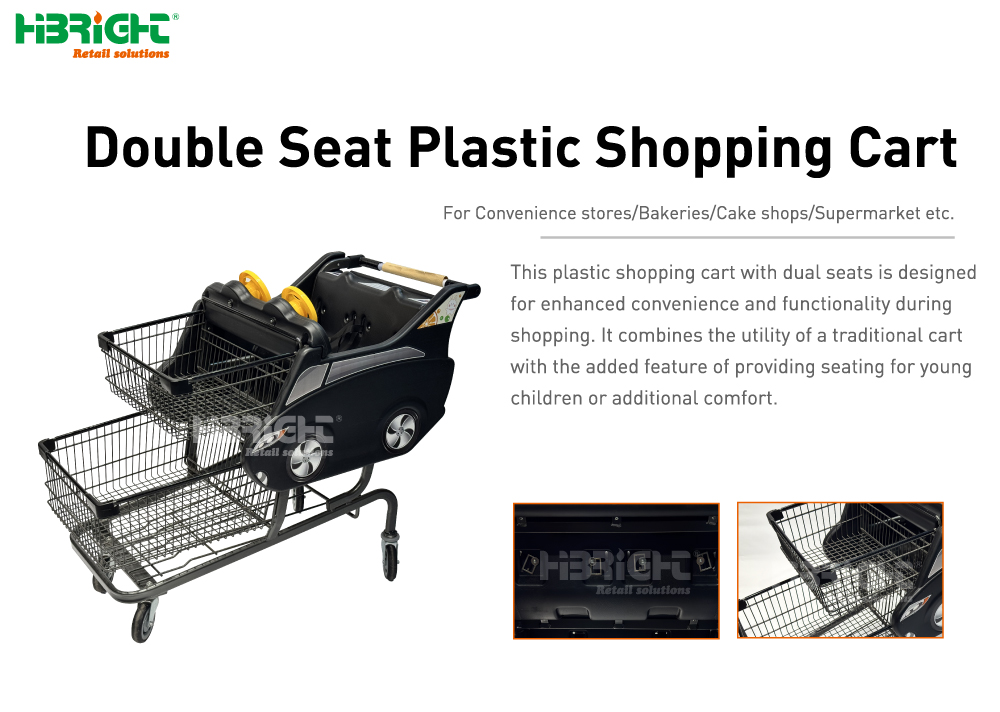 Carro de compras de pl&aacute;stico con asiento doble1