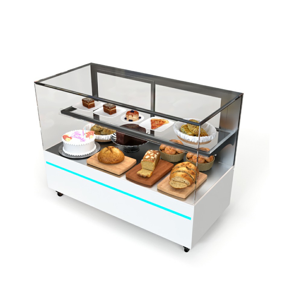 Vitrina de vidrio para pasteles y pan