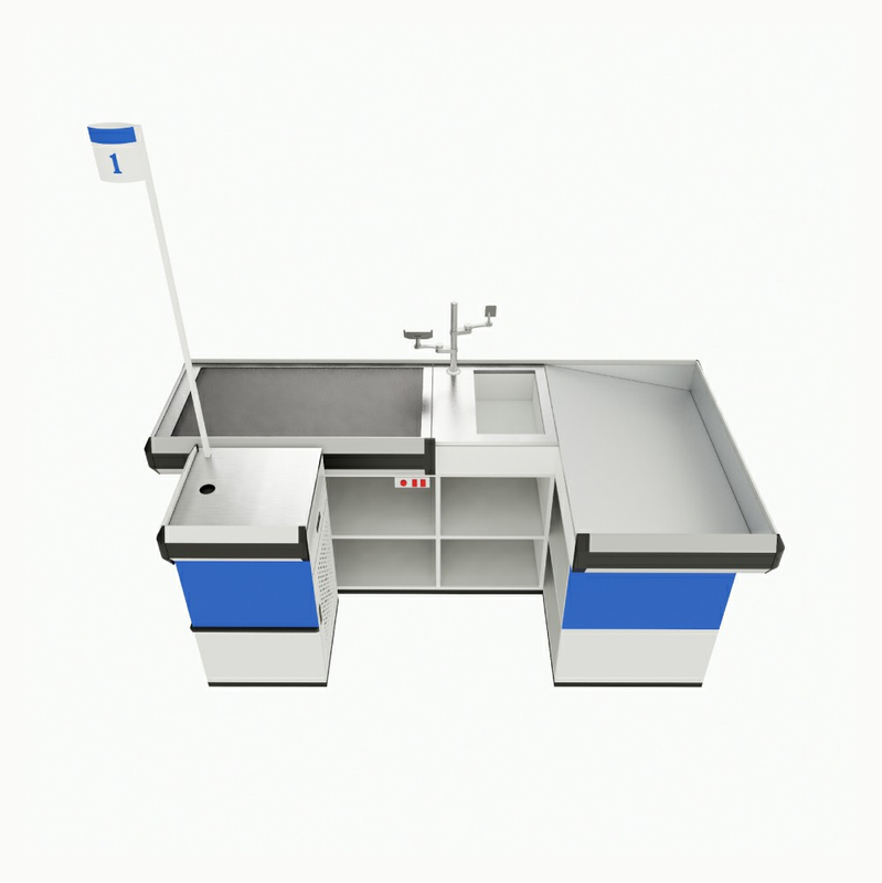 Mostrador de caja con espacio de almacenamiento