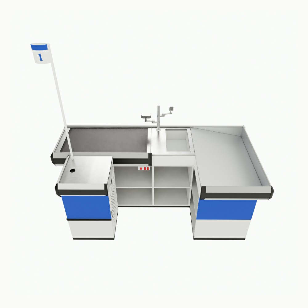 Mostrador de caja con espacio de almacenamiento