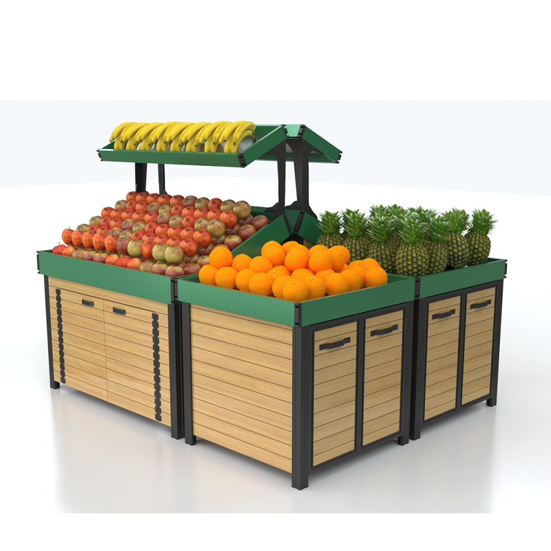 Estante de exhibición de frutas y verduras de aluminio para supermercados y tiendas de comestibles