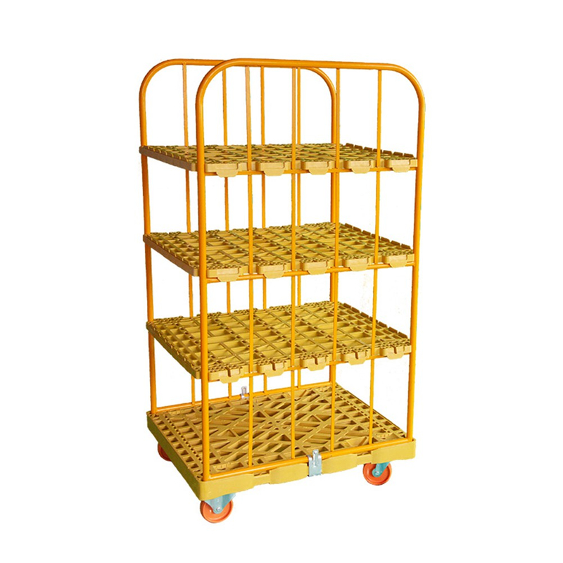 Contenedor rodante con estante de plástico
