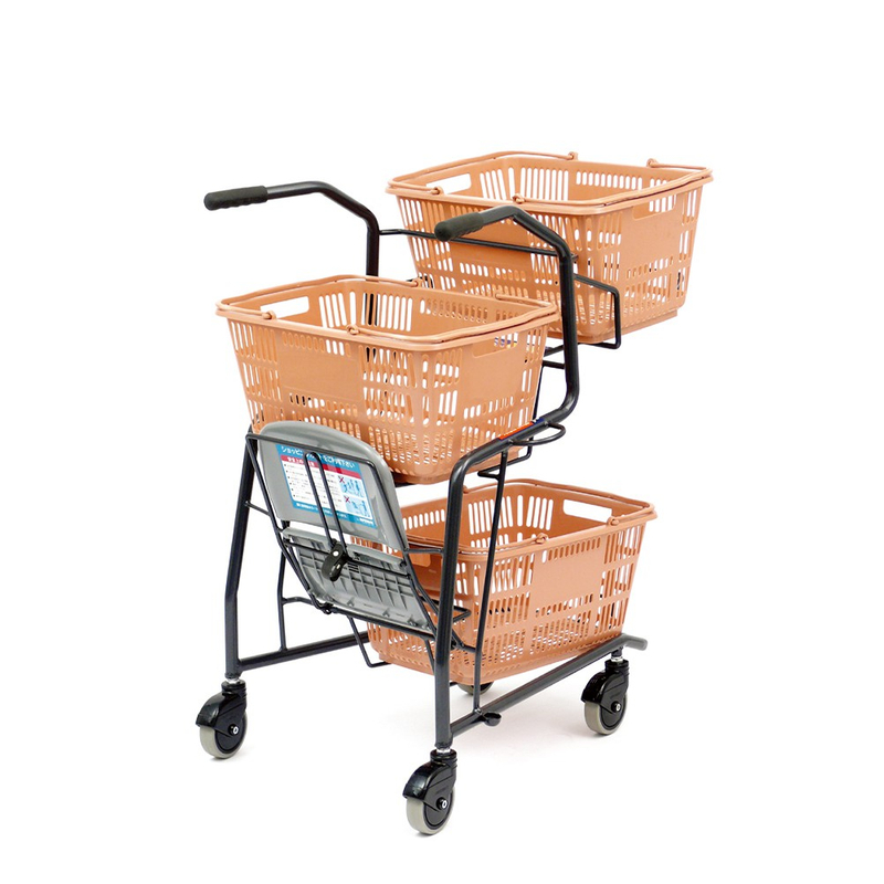 Carro de compras con cesta para tienda de conveniencia