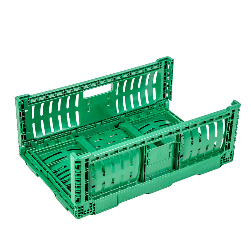 Caja de plástico plegable fácil con mango de botón