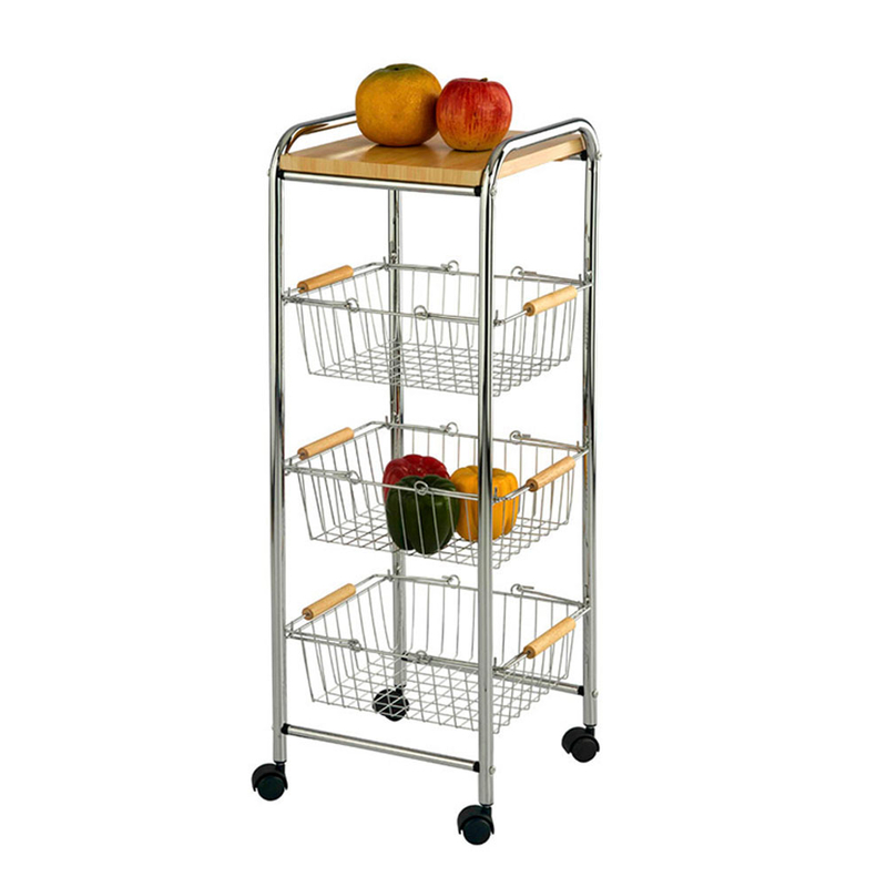 Estante de almacenamiento de cesta de alambre de cocina