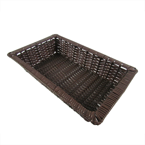 Cesta de ratán de plástico rectangular