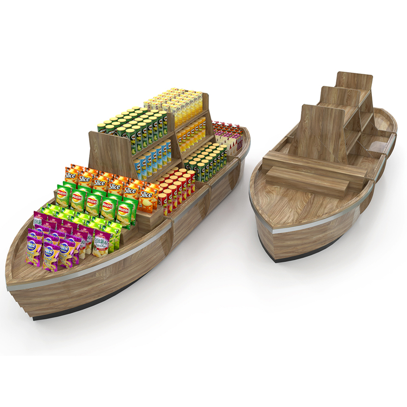 Mesa de promoción de MDF con forma de barco