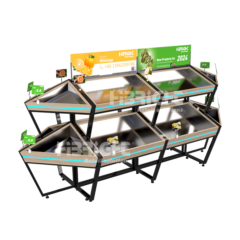 2024 Estantes de exhibición de frutas de nuevo diseño Highbright