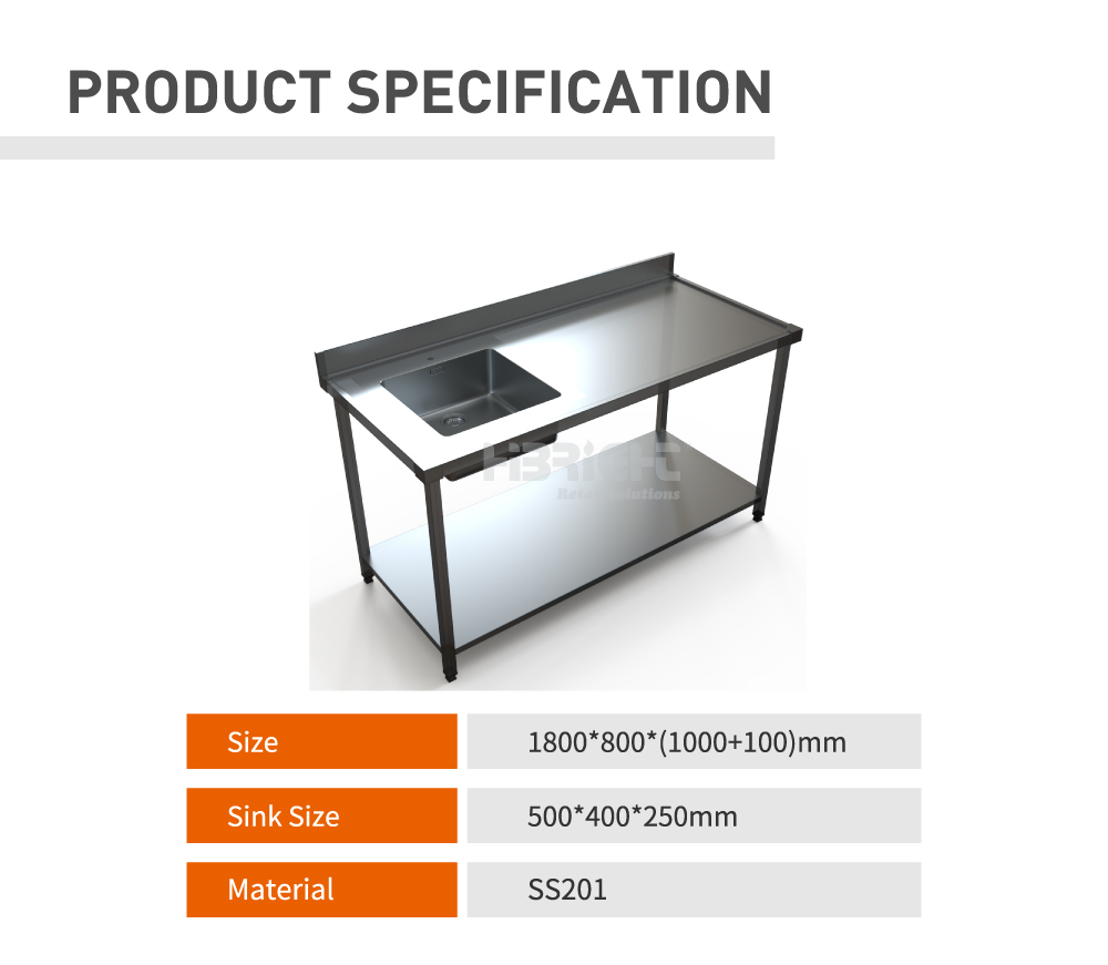 Mesa 2 de acero inoxidable
