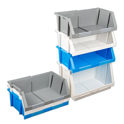 Caja plástica apilable y encajable de la promoción del compartimiento de almacenamiento de Warehouse