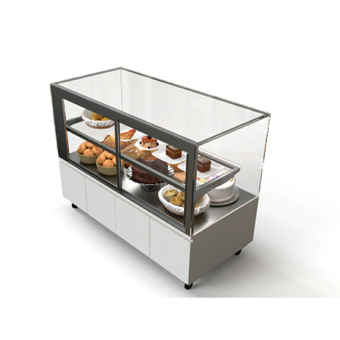 Vitrina de vidrio para pasteles y pan