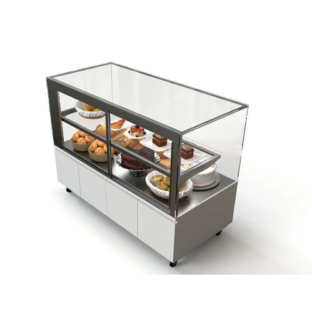 Vitrina de vidrio para pasteles y pan