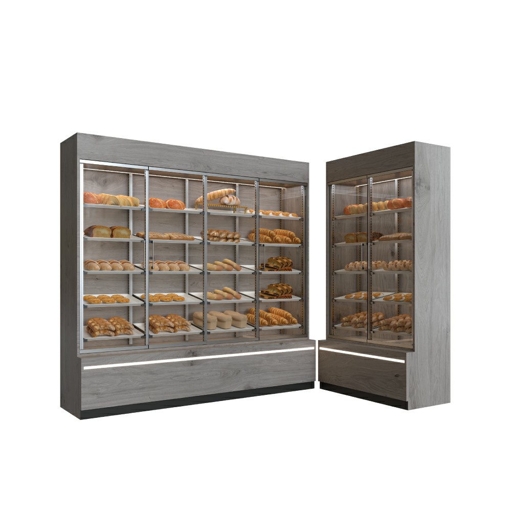 Vitrina de madera para panadería