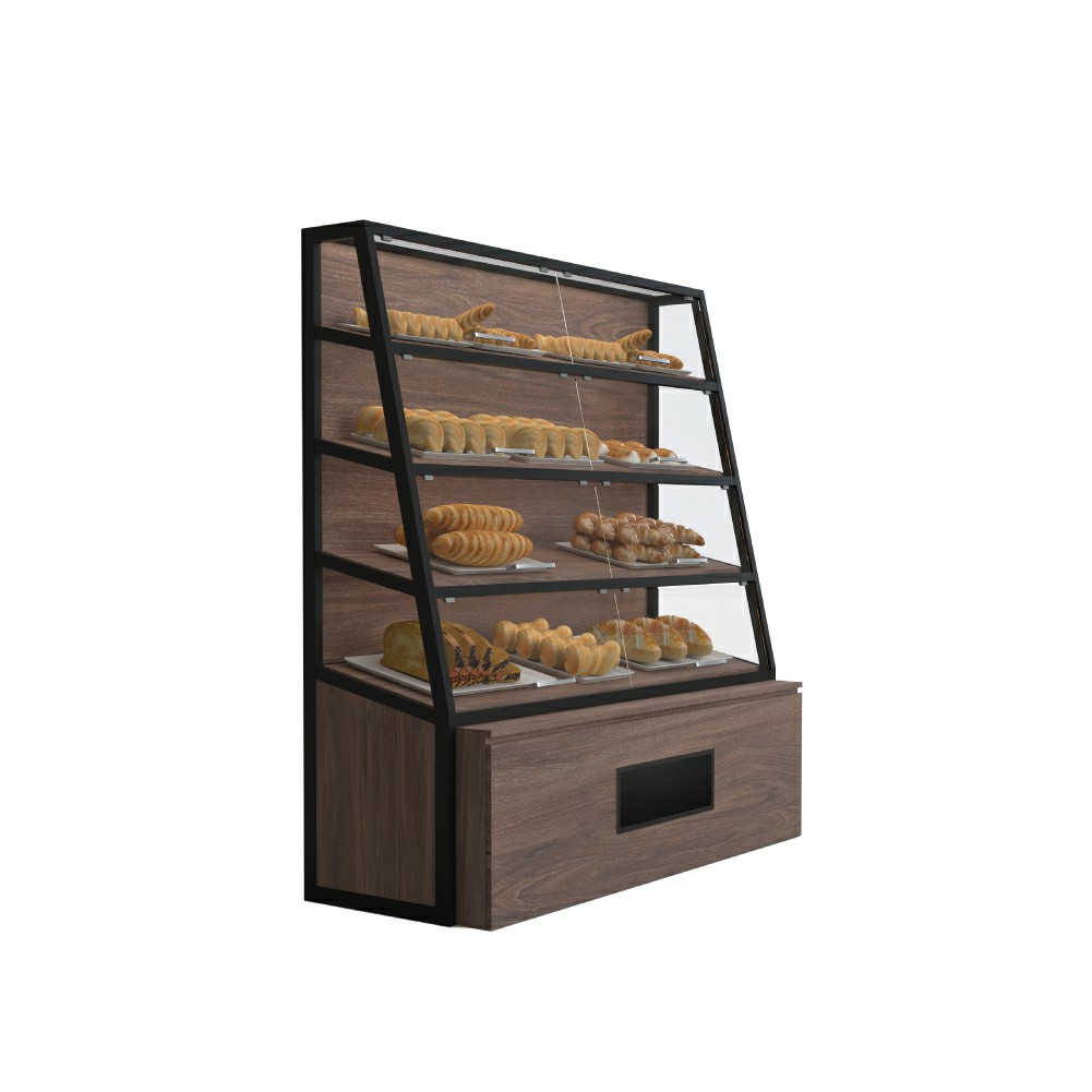 Vitrina de pared de madera para tienda de pan