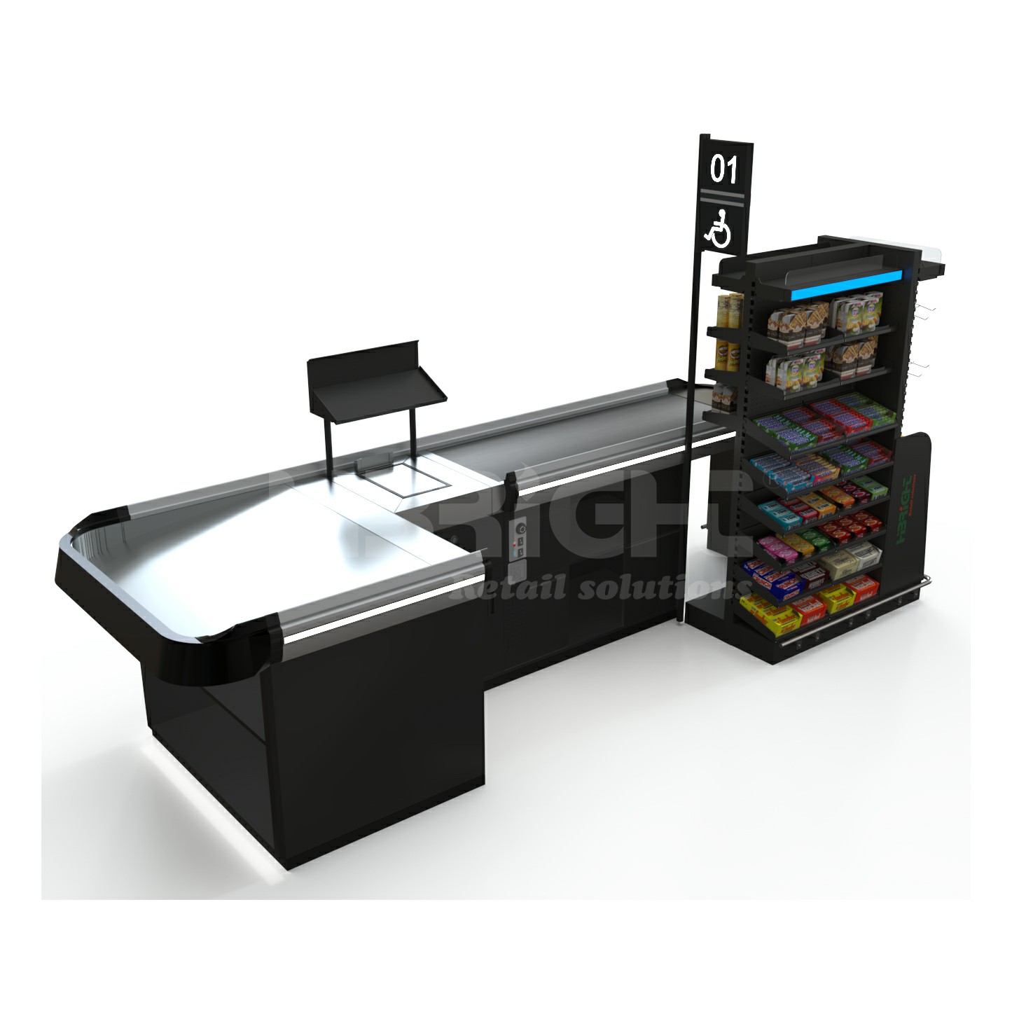 Mostrador de caja con luz LED