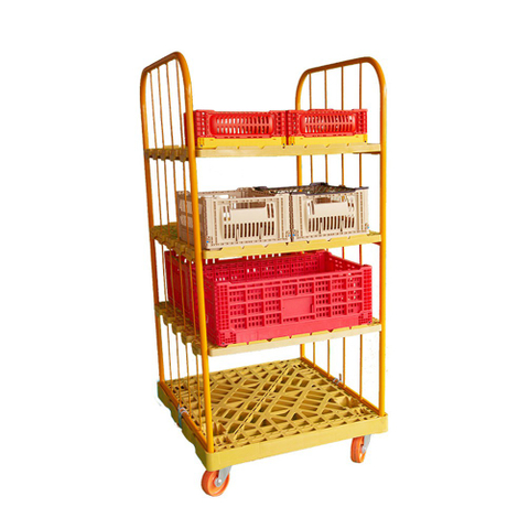 Contenedor rodante con estante de plástico