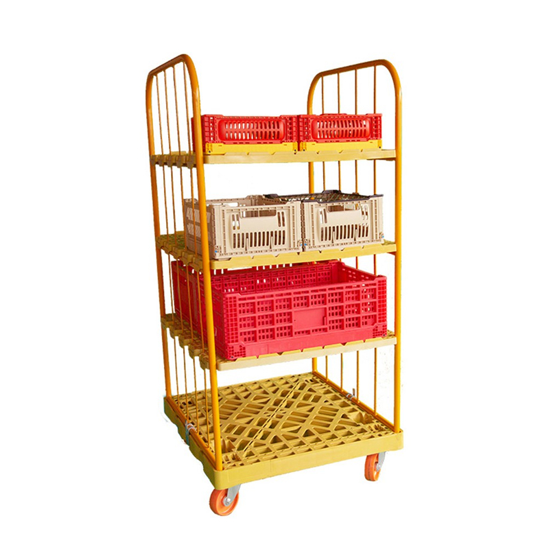 Contenedor rodante con estante de plástico