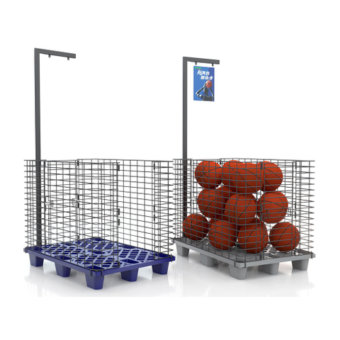 Contenedor de alambre con plataforma de plástico