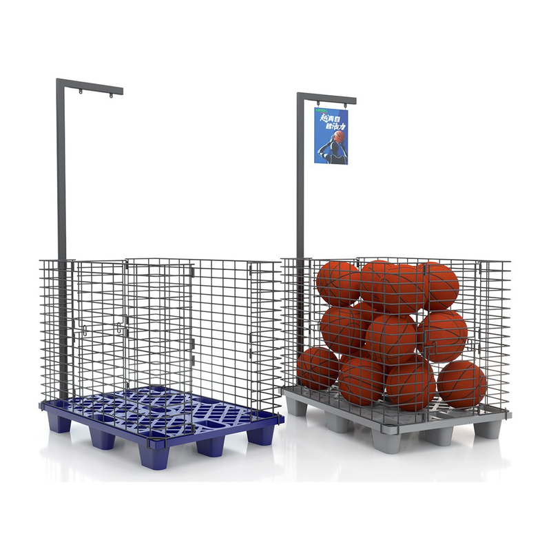 Contenedor de alambre con plataforma de plástico