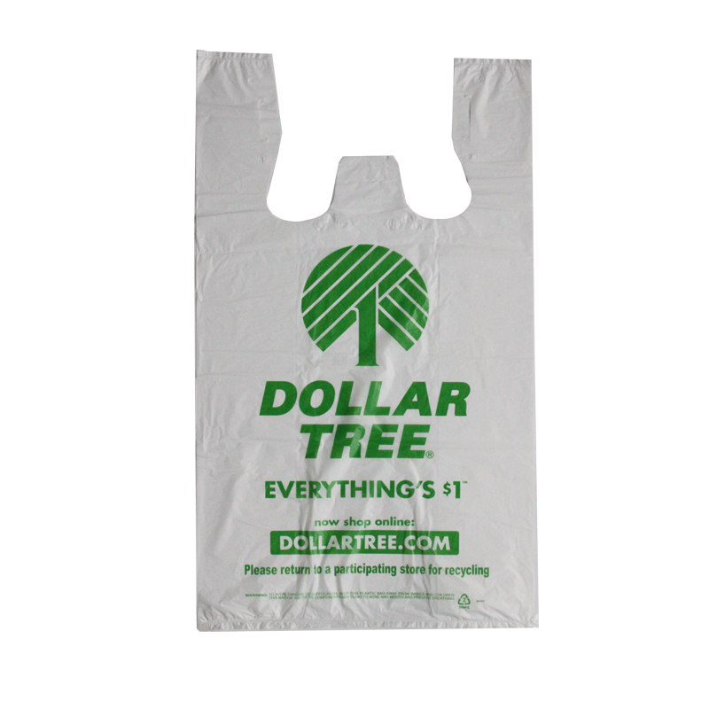 Bolsa de camiseta de plástico de fácil apertura reciclada de resina virgen