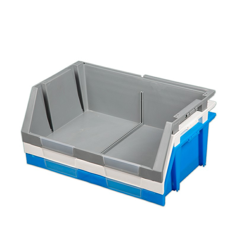 Caja plástica apilable y encajable de la promoción del compartimiento de almacenamiento de Warehouse