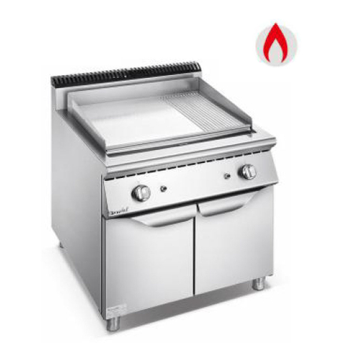 Plancha de gas comercial con gabinete