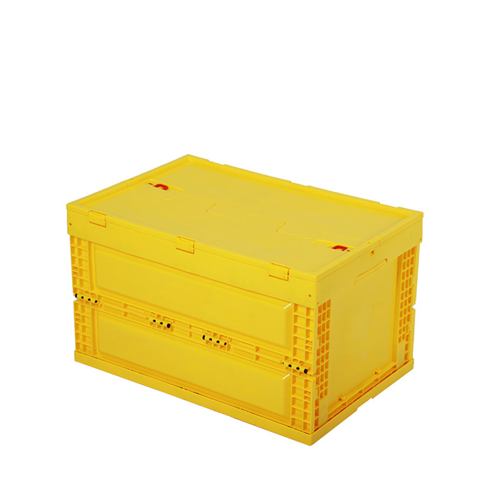 Caja de almacenamiento de plástico plegable que ahorra espacio con tapa