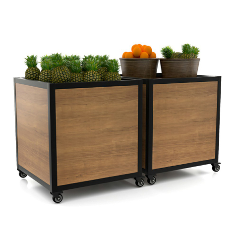 Soporte de exhibición de frutas y verduras de altura ajustable