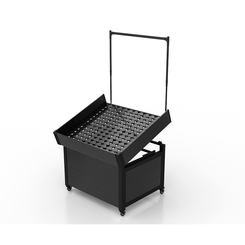 Soporte de exhibición ajustable negro para frutas y verduras