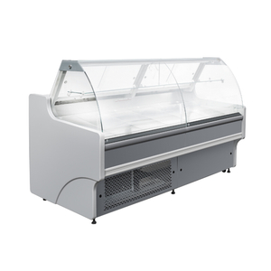 Servicio enchufable del refrigerador de la tienda de delicatessen con puerta de vidrio de 250L/290L/380L/500L/0℃~5℃ sobre vidrio curvo mostrador