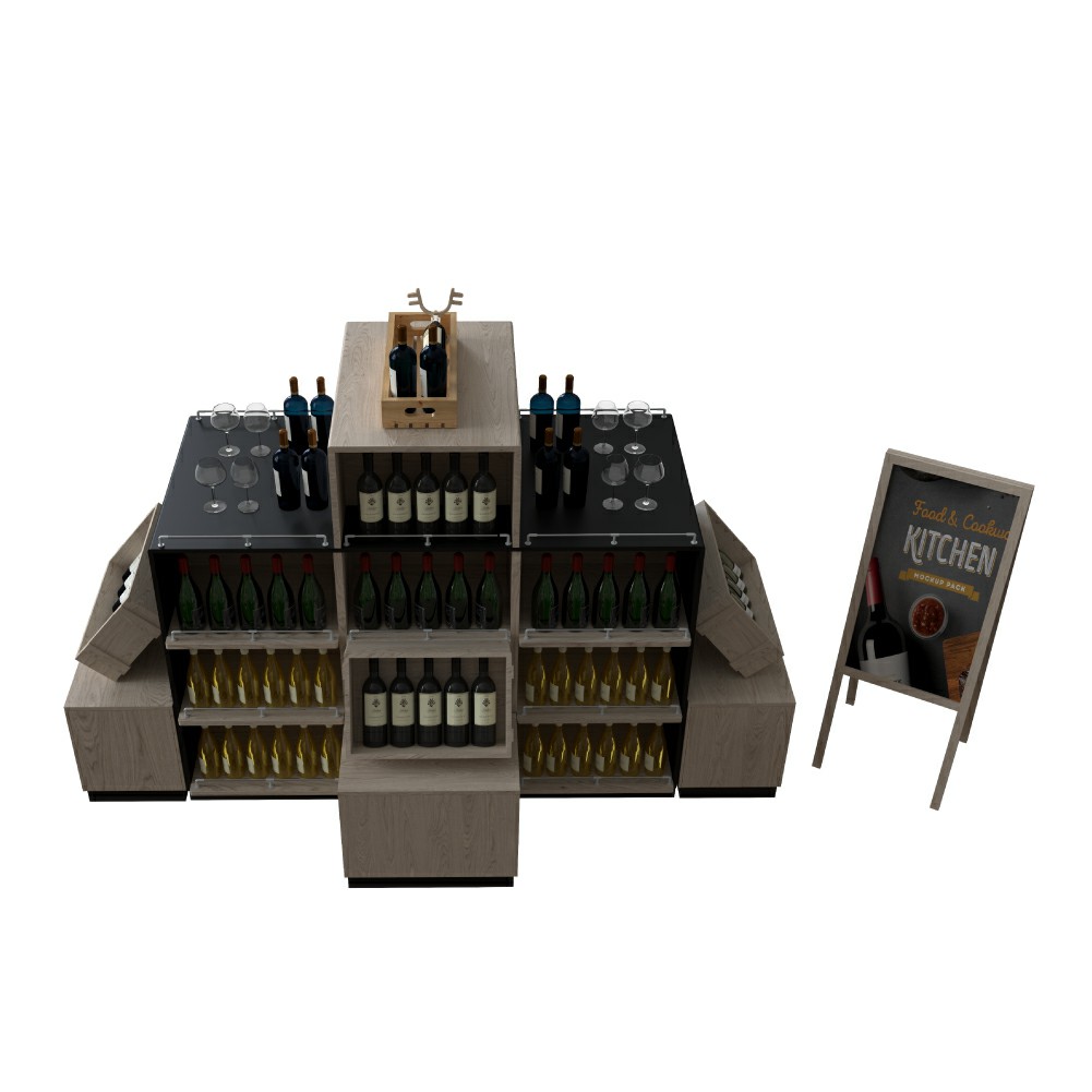 Estante de exhibición de vino para tienda