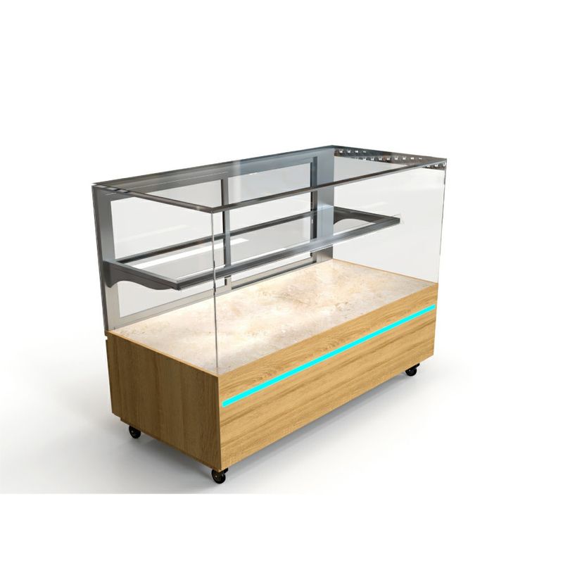 Vitrina de vidrio para pasteles y pan