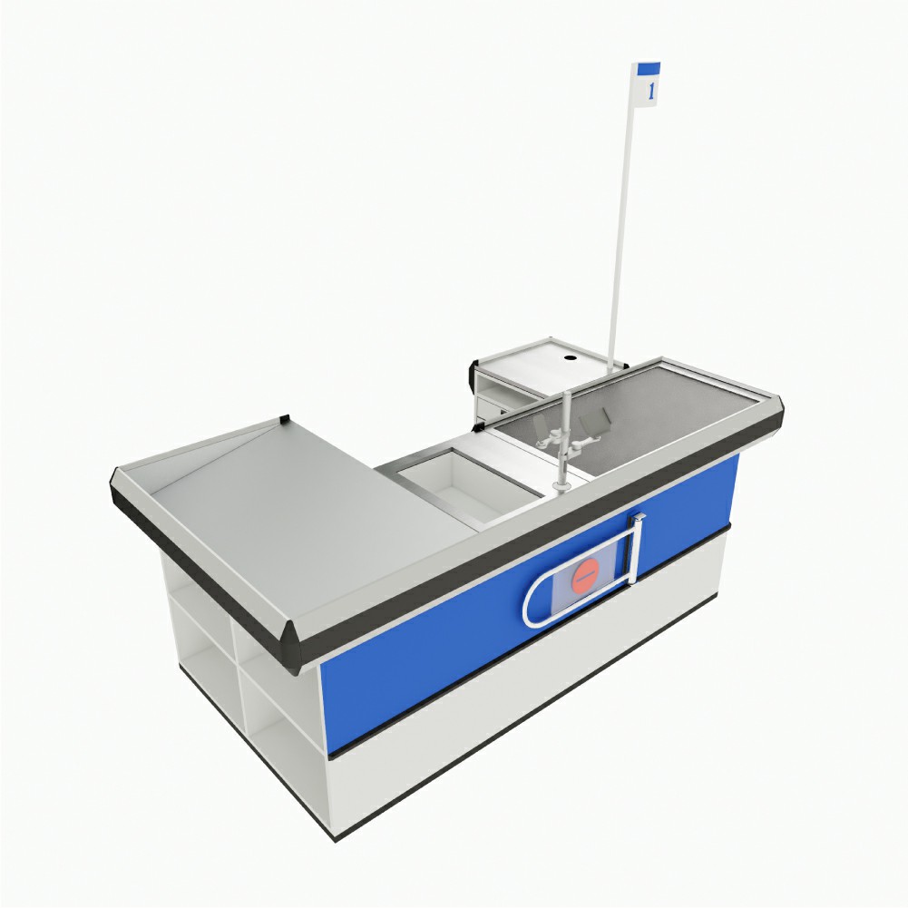 Mostrador de caja con espacio de almacenamiento