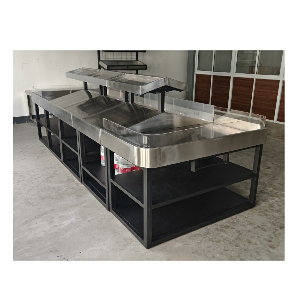 Soporte de exhibición de metal para tienda de productos agrícolas