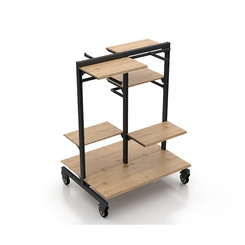 Soporte de exhibición de ropa de madera