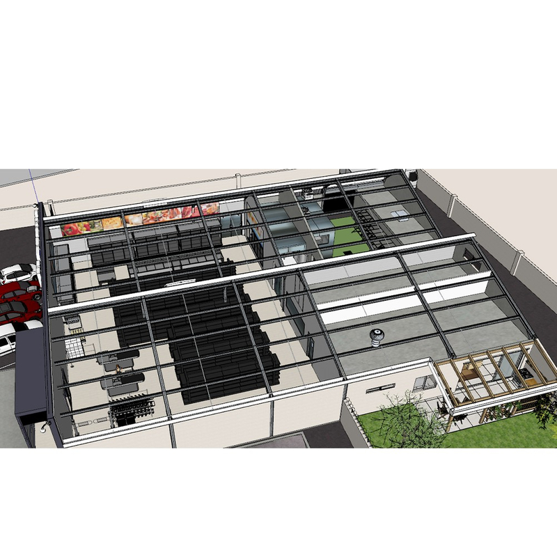 Supermercado de estructura de acero