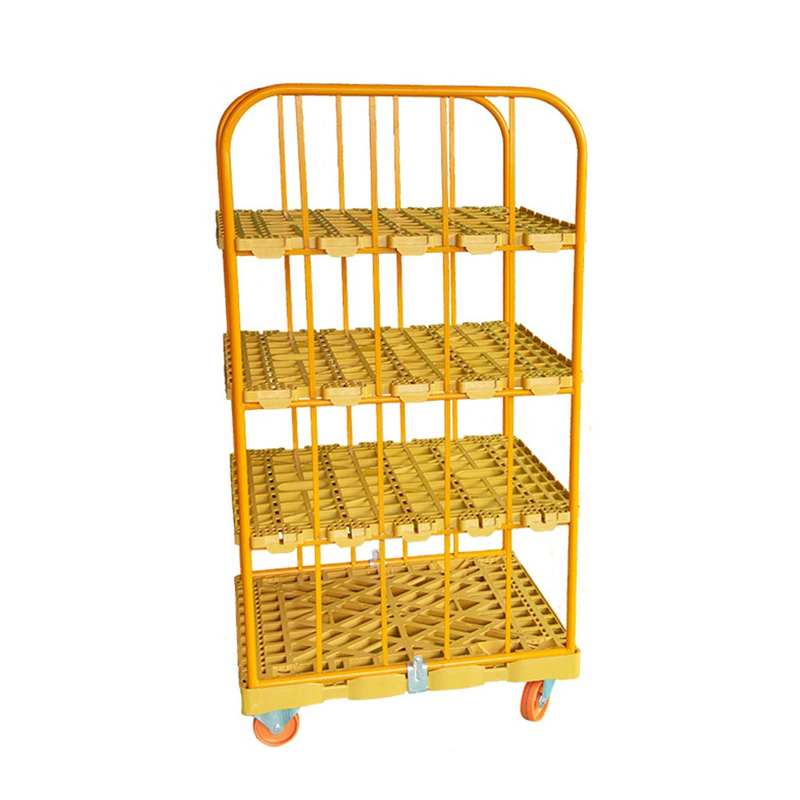 Contenedor rodante con estante de plástico
