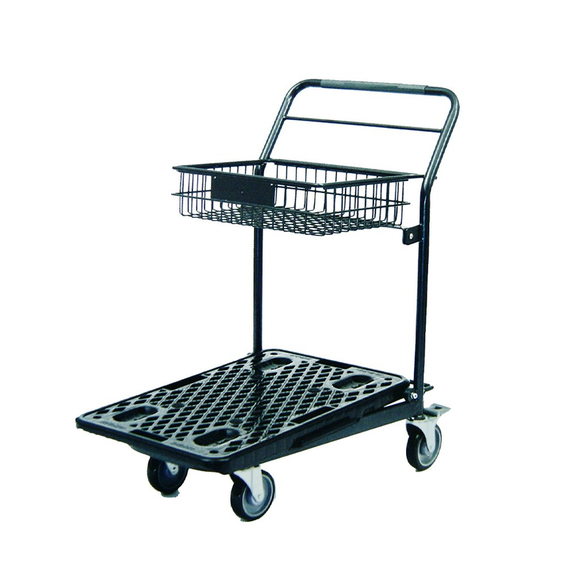 Carro de compras con cesta para tienda de conveniencia