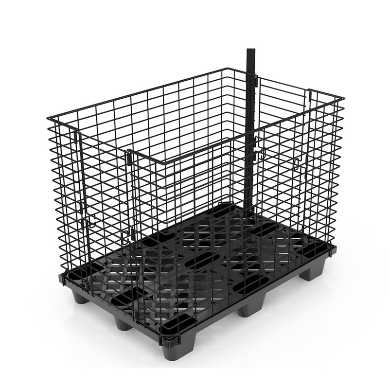 Contenedor de alambre con plataforma de plástico