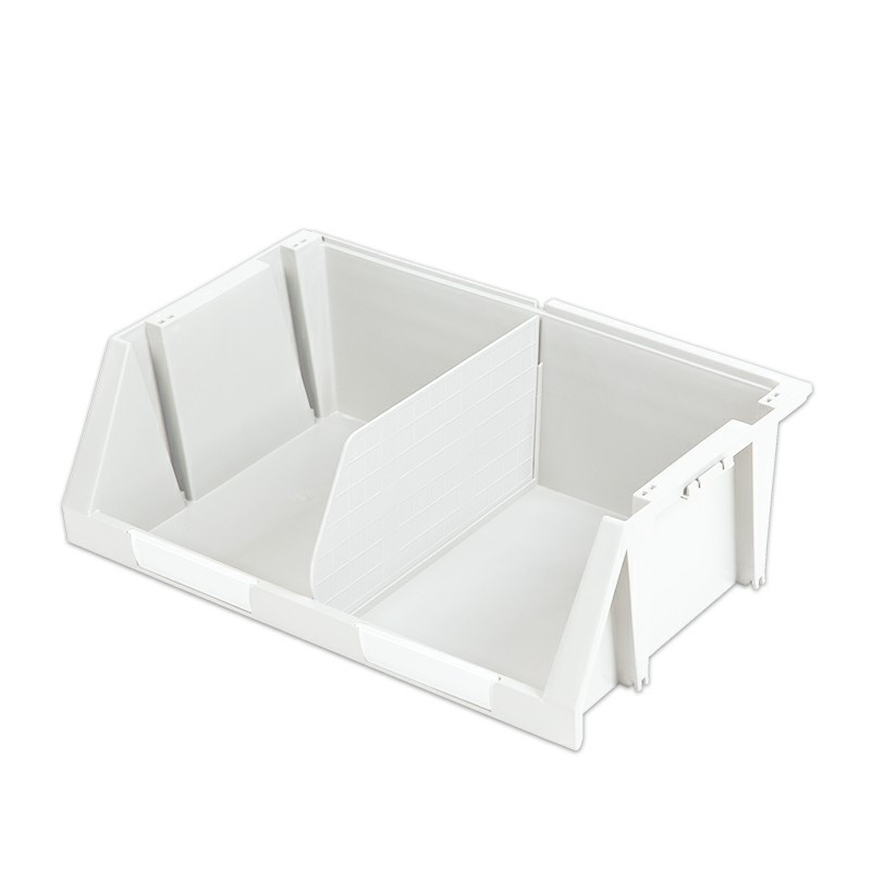 Caja plástica apilable y encajable de la promoción del compartimiento de almacenamiento de Warehouse