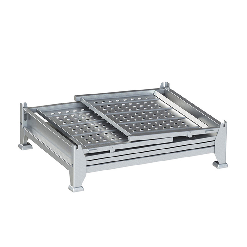Caja de paletas logística apilable plegable de metal duradero