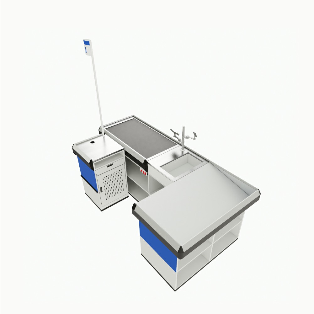Mostrador de caja con espacio de almacenamiento