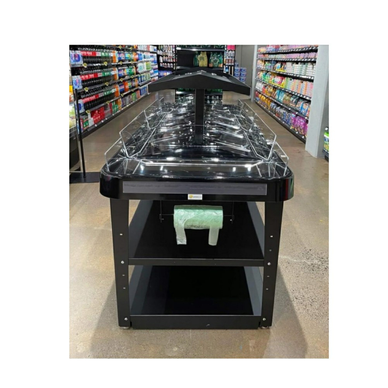 Soporte de exhibición de metal para tienda de productos agrícolas