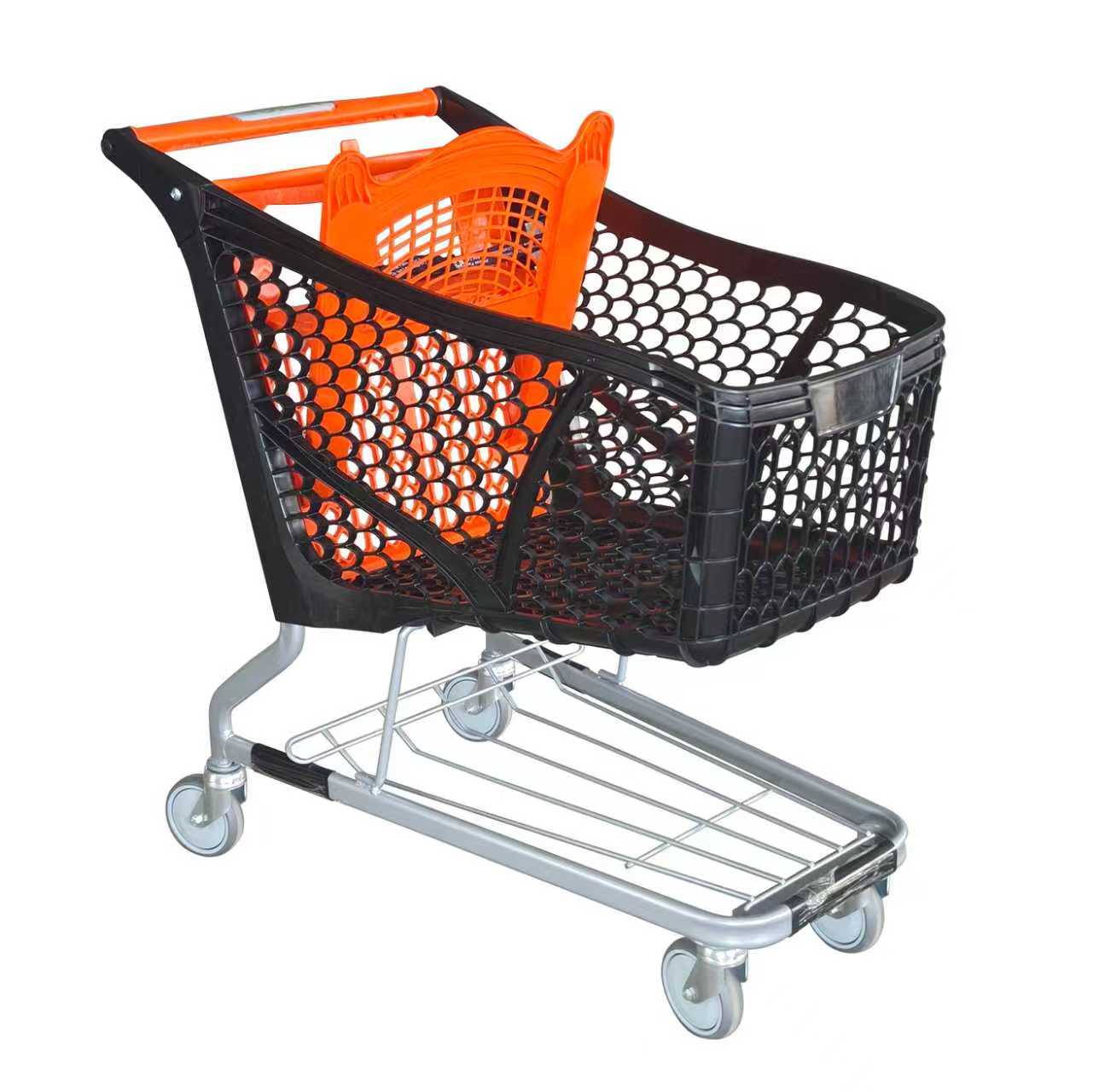 Septiembre de 2018 NUEVO carrito de compras de plástico 180L