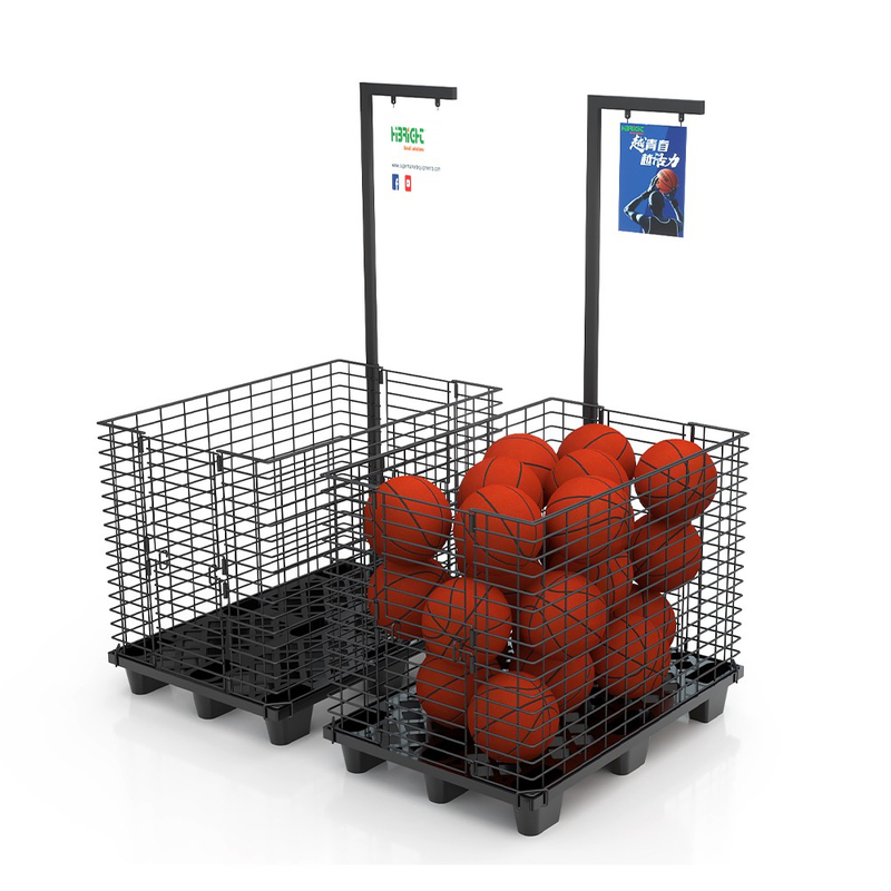Contenedor de alambre con plataforma de plástico