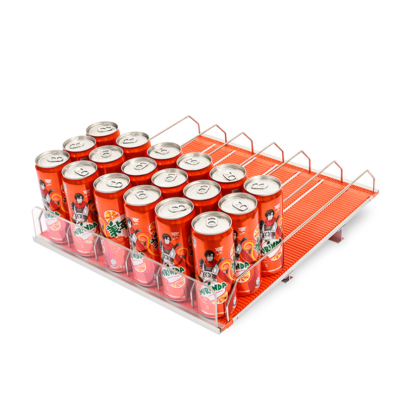 Sistema de empuje de rodillos de estante de alimentación por gravedad de aluminio