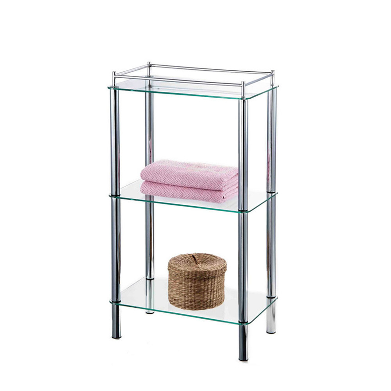 Estante de baño independiente de cristal templado