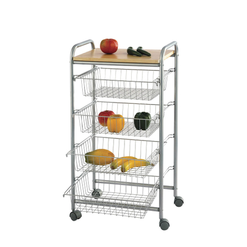 Estante de almacenamiento de cesta de alambre de cocina
